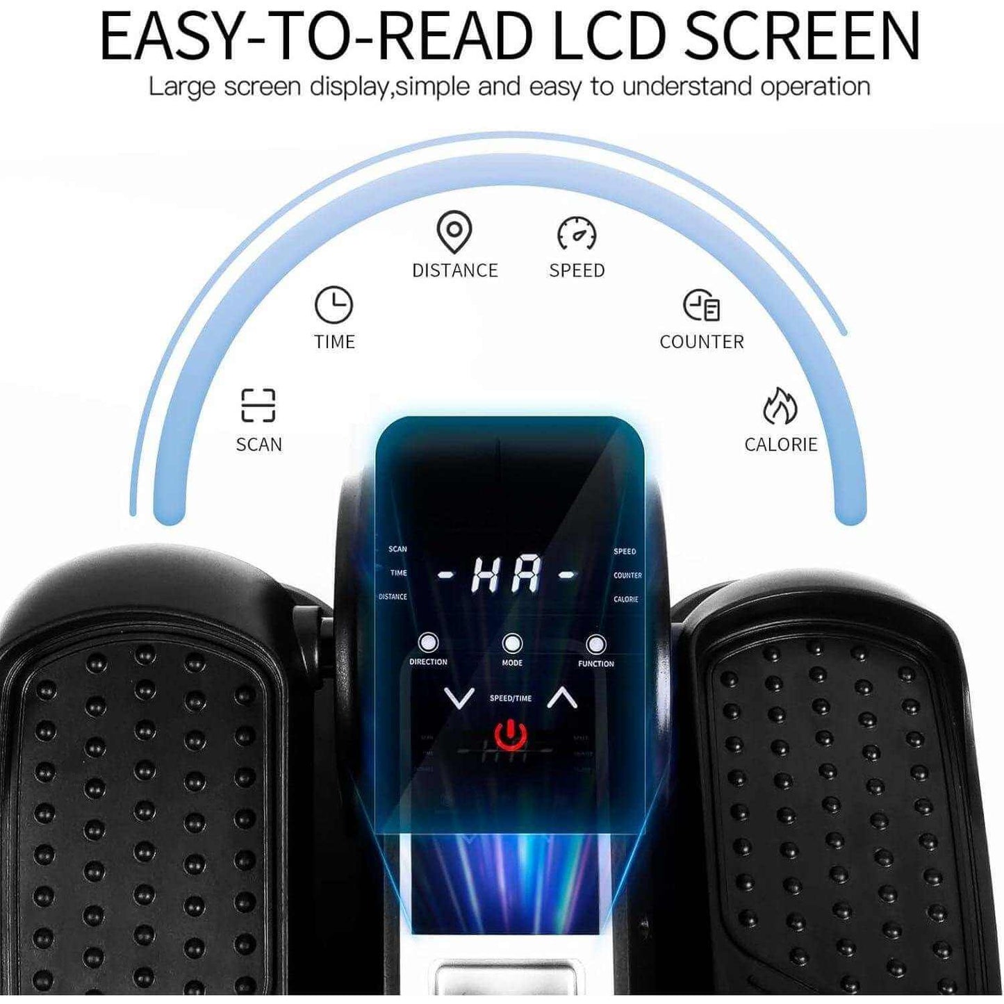 Compact Elliptical Leg Exerciser Quiet Under Desk Mini Cardio Trainer