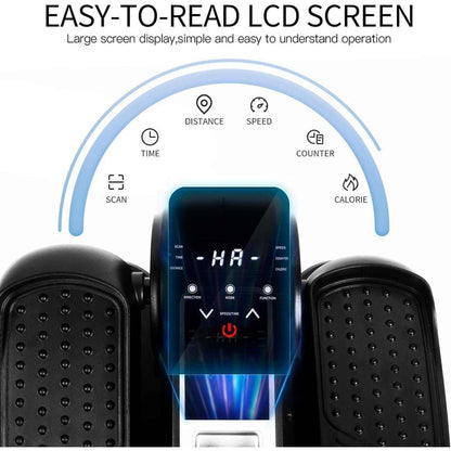 Compact Elliptical Leg Exerciser Quiet Under Desk Mini Cardio Trainer