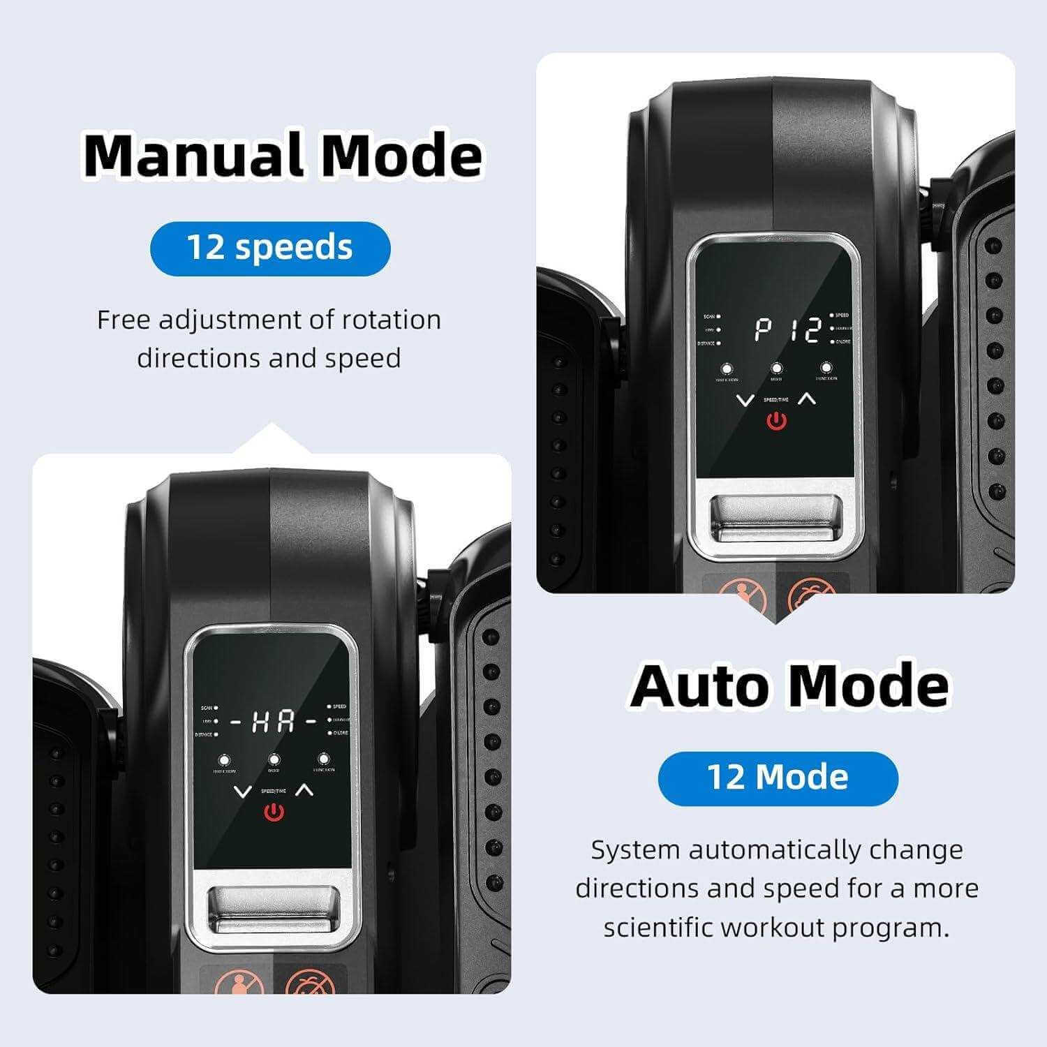 Compact Elliptical Leg Exerciser Quiet Under Desk Mini Cardio Trainer