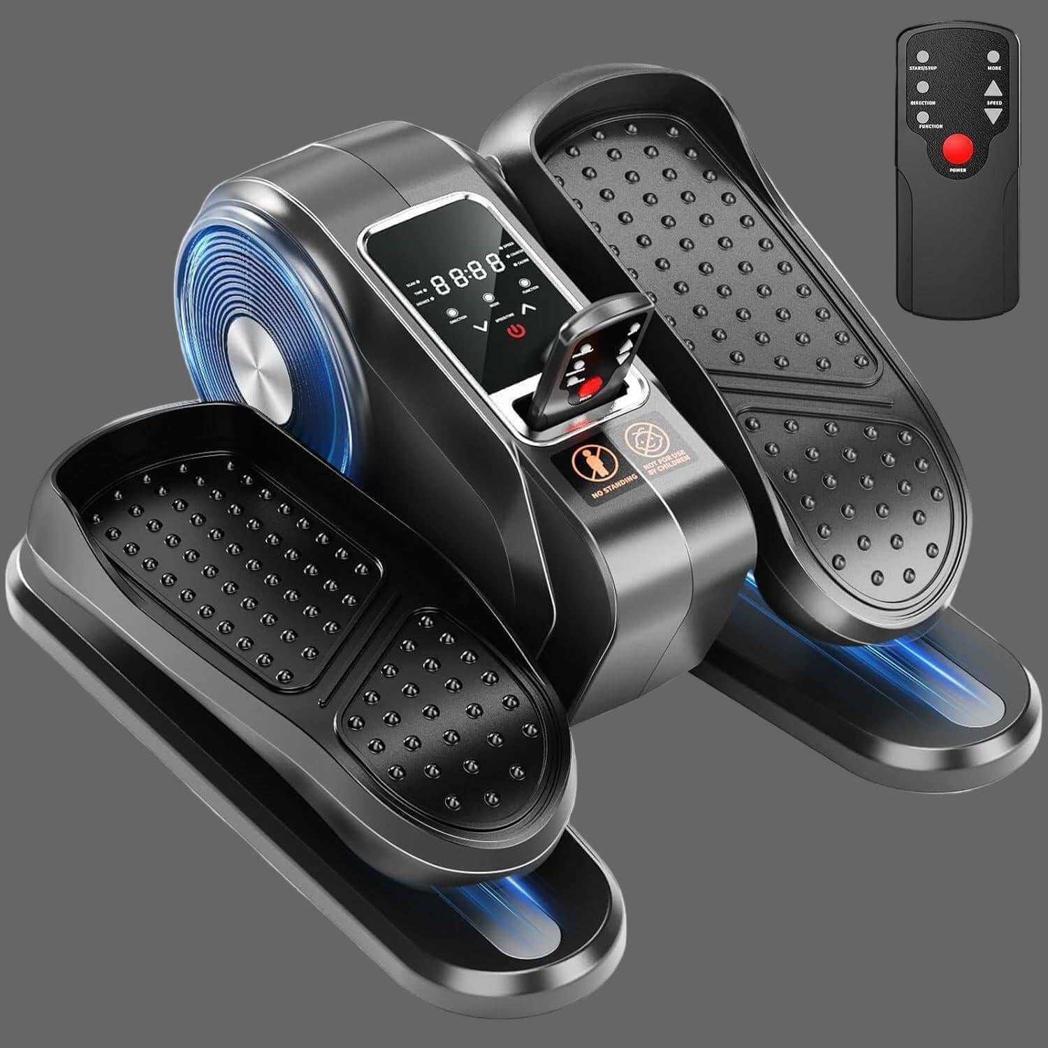 Compact Elliptical Leg Exerciser Quiet Under Desk Mini Cardio Trainer