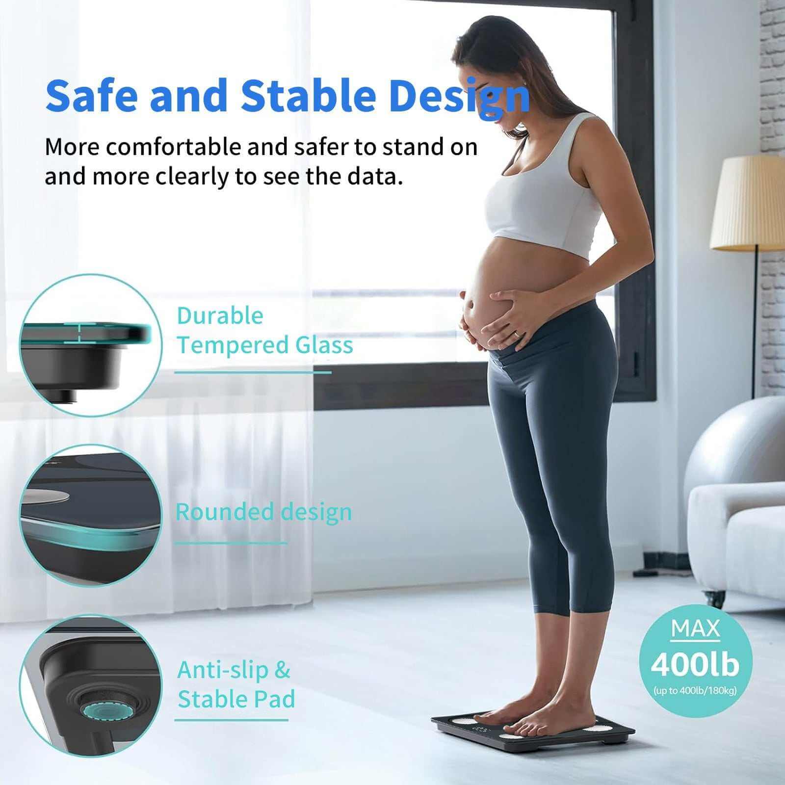 Bluetooth Body Composition & Weight Tracker Smart Fitness Gear